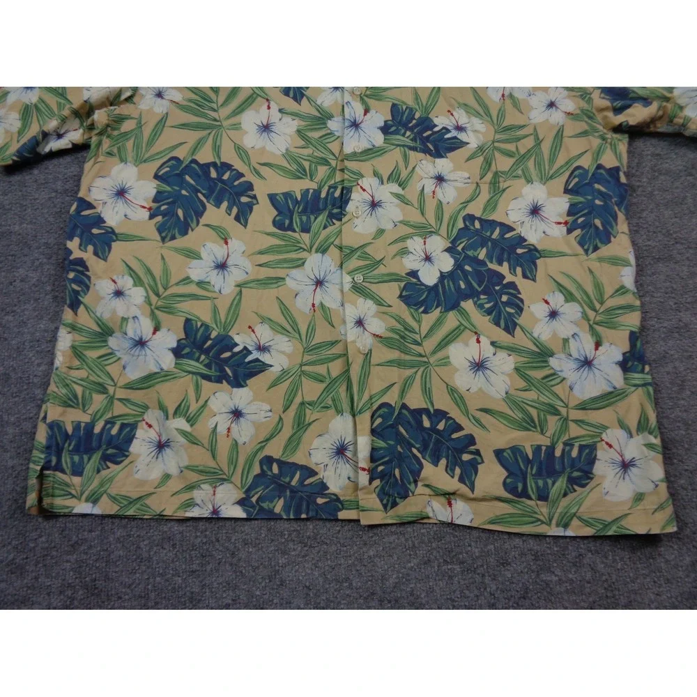 VTG Polo Ralph Lauren Loop Collar Shirt Men XL Blue Clayton Hawaiian Floral